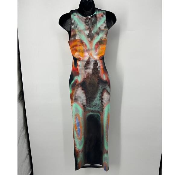 NWT White Fox Come back to Earth midi dress size small sexy edc edm going out - Picture 2 of 9
